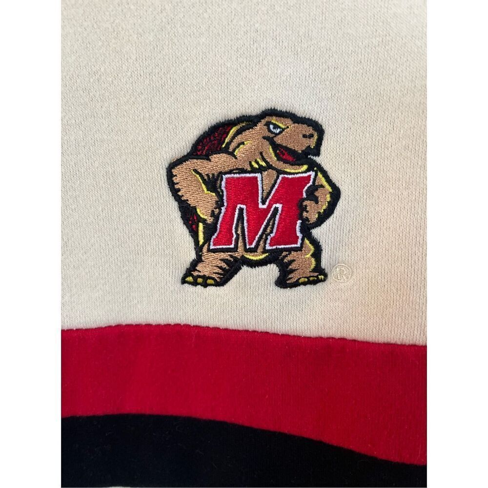 Colosseum Maryland Terps Cream Quarter Zip Pullover sz XL